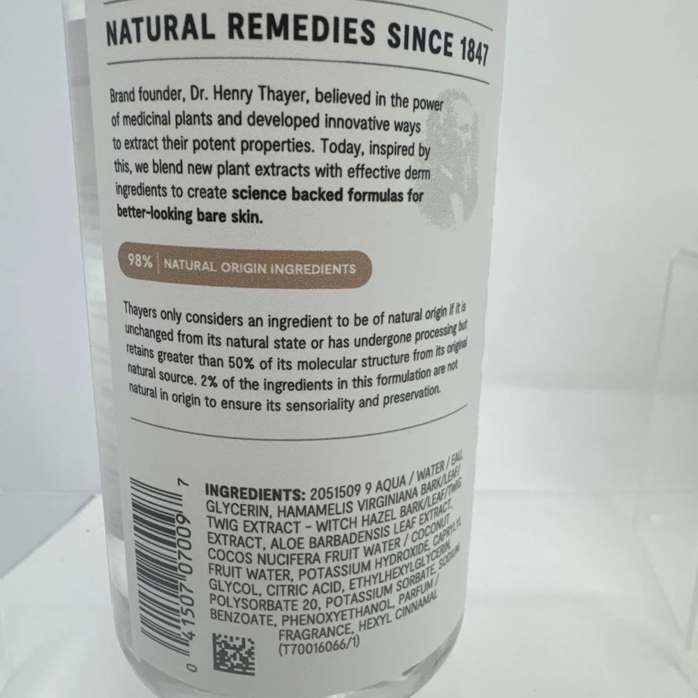 6 Thayers Facial Toner Coconut Witch Hazel Aloe Vera 12oz Alcohol-free